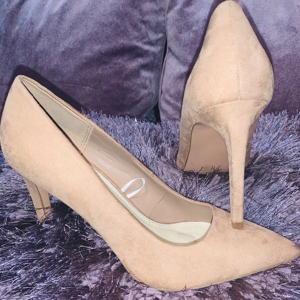 Beige Pointed Toe Pumps